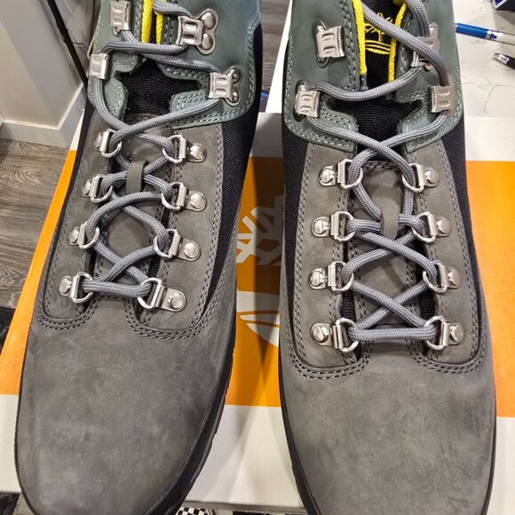Timberland Euro Hiker Mid Men's Winter Boots Grey / Black / Yellow Size 10 NEW - Picture 4 of 15